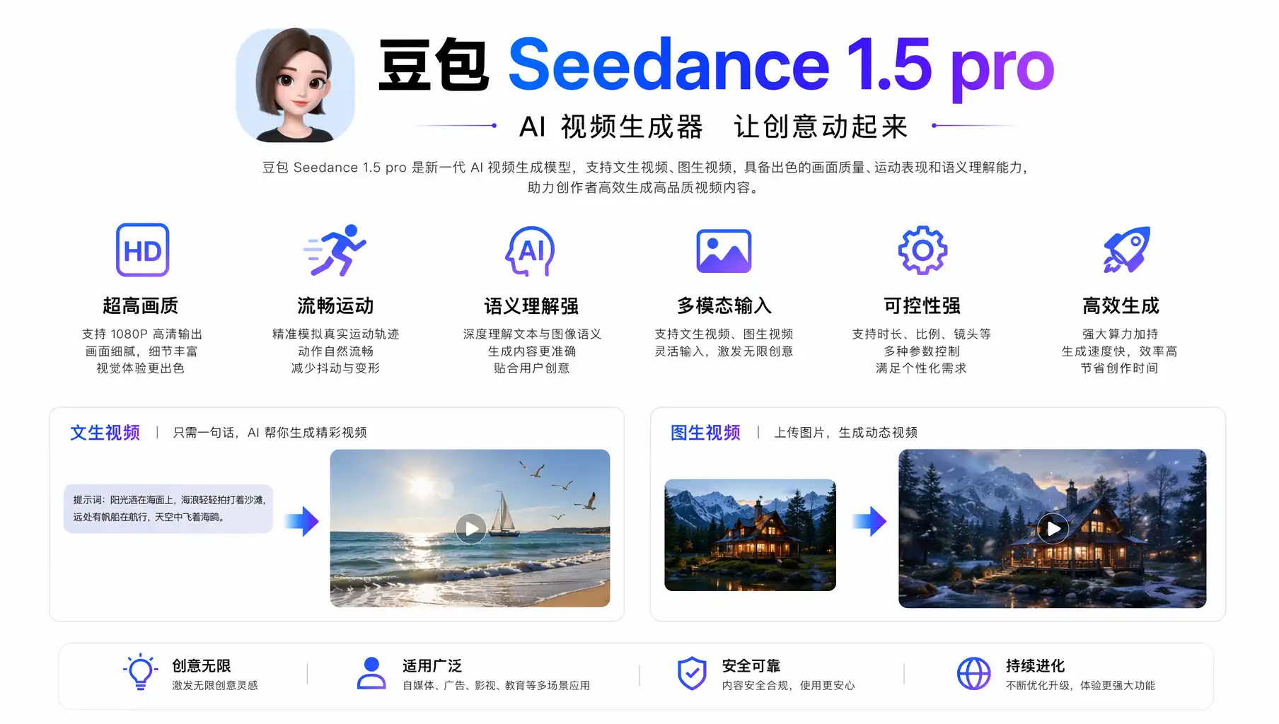 豆包 Seedance 1.5 Pro AI 视频生成器